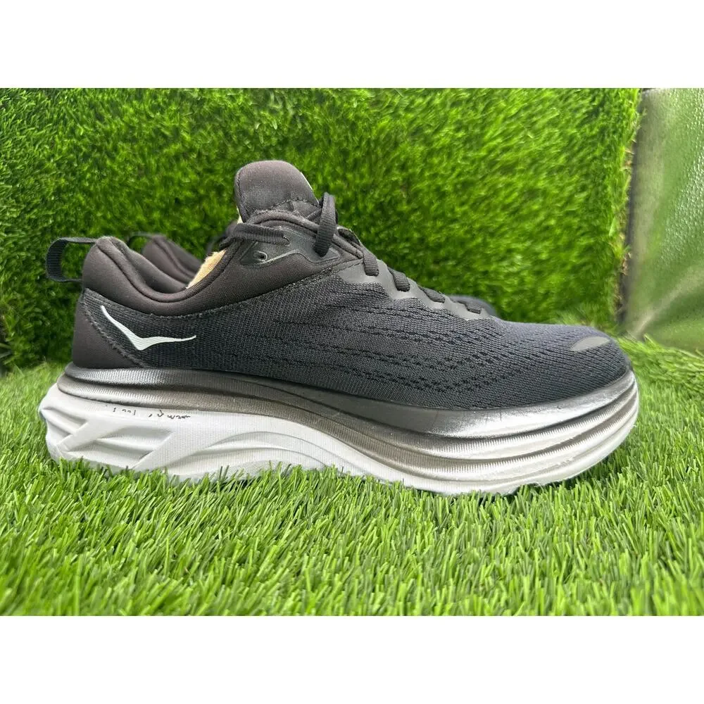 Hoka One One Bondi 8 1127954-BWHT Athletic Sneaker Womens 7.5D Black Mesh Sports
